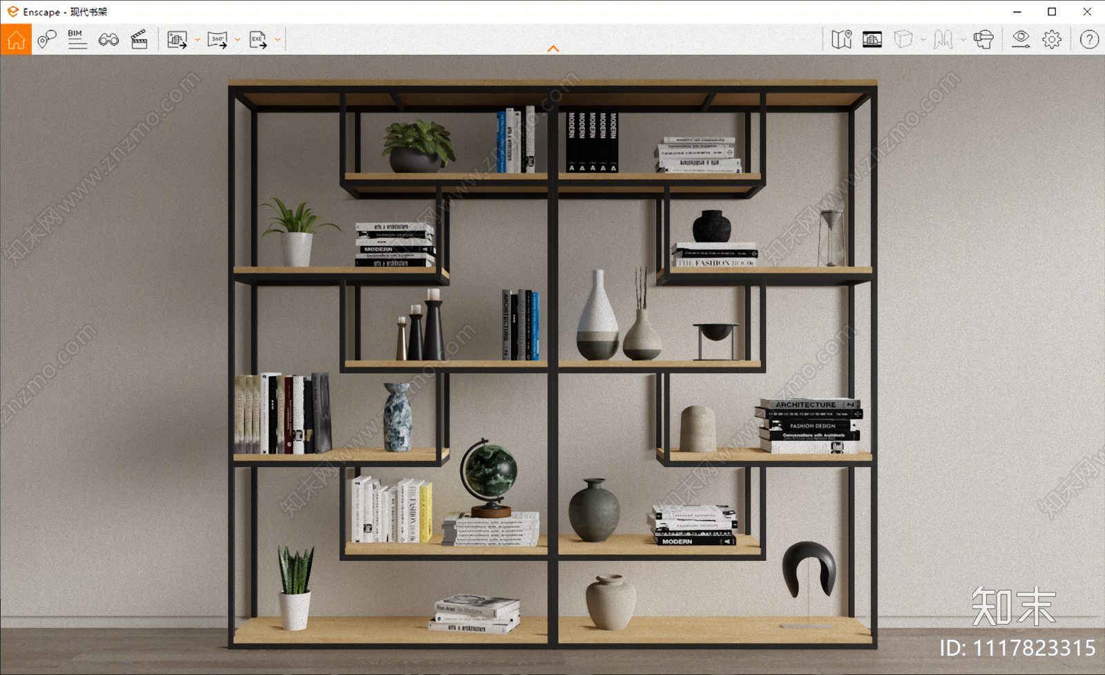 现代装饰架SU模型下载【ID:1117823315】