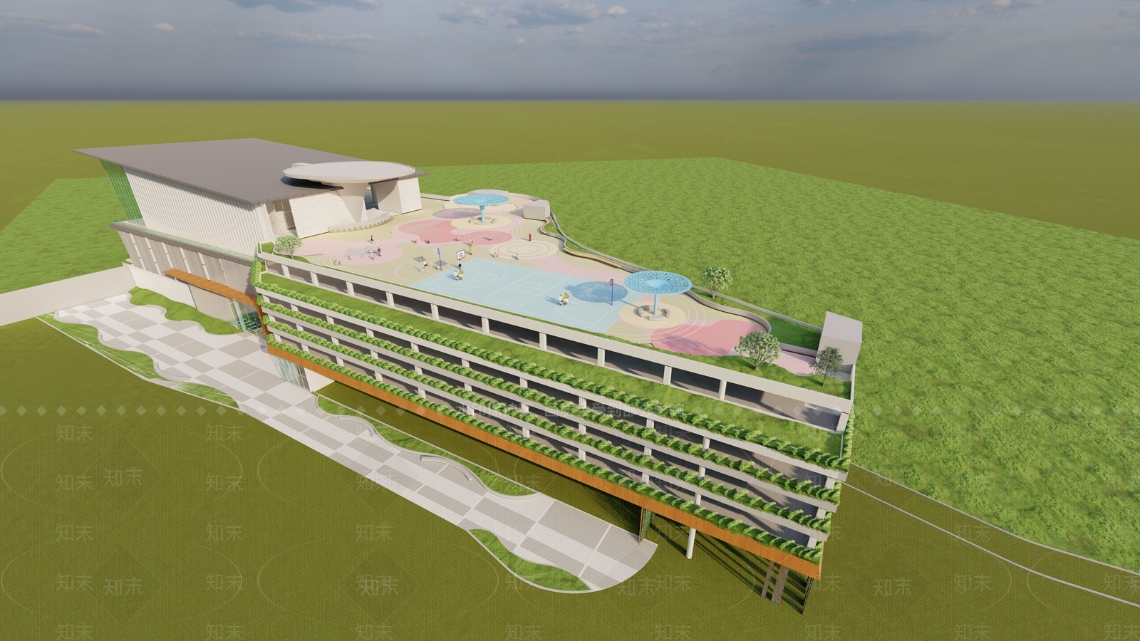 现代体育建筑SU模型下载【ID:1117828605】