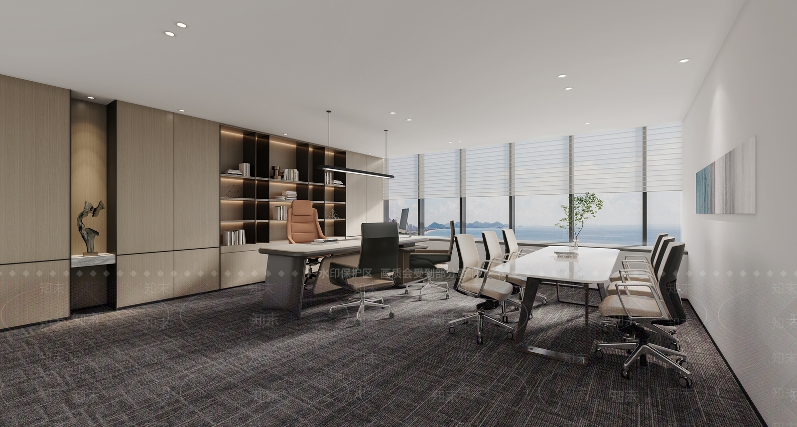 现代经理办公室3D模型下载【ID:1117831964】_知末3d模型网