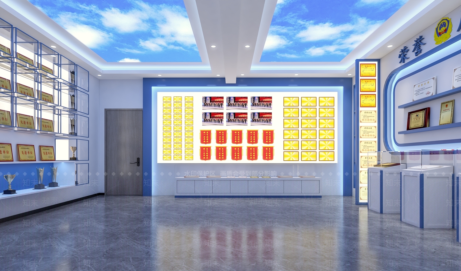 现代公安荣誉展厅3D模型下载【ID:1117832754】