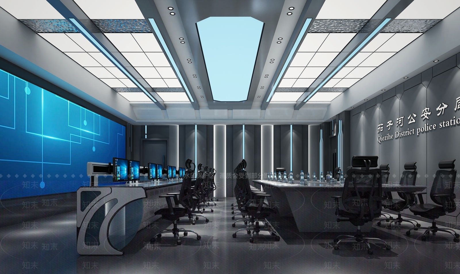 现代科技感指挥大厅3D模型下载【ID:1117837129】