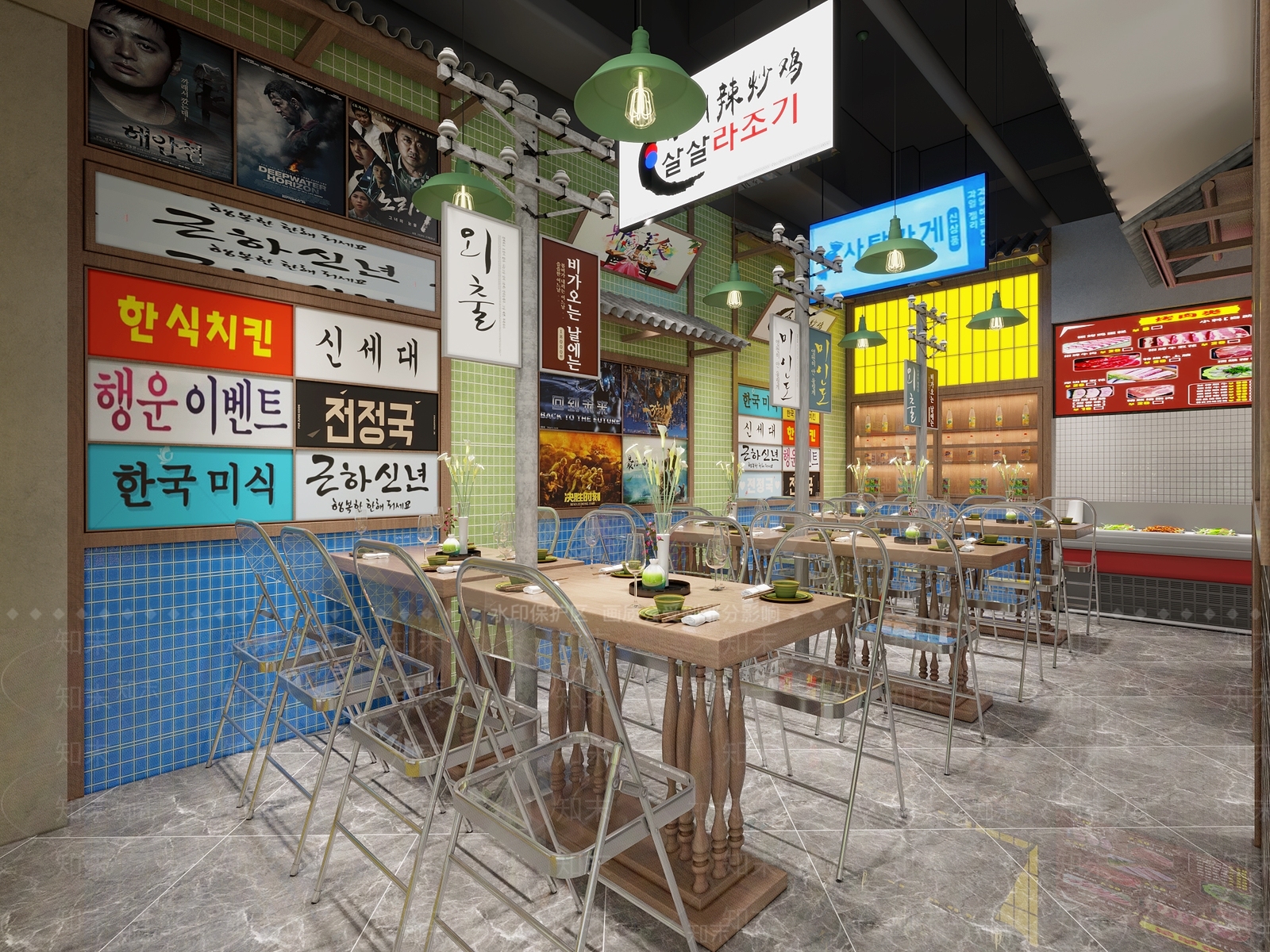 工业风烤肉店3D模型下载【ID:1117848358】