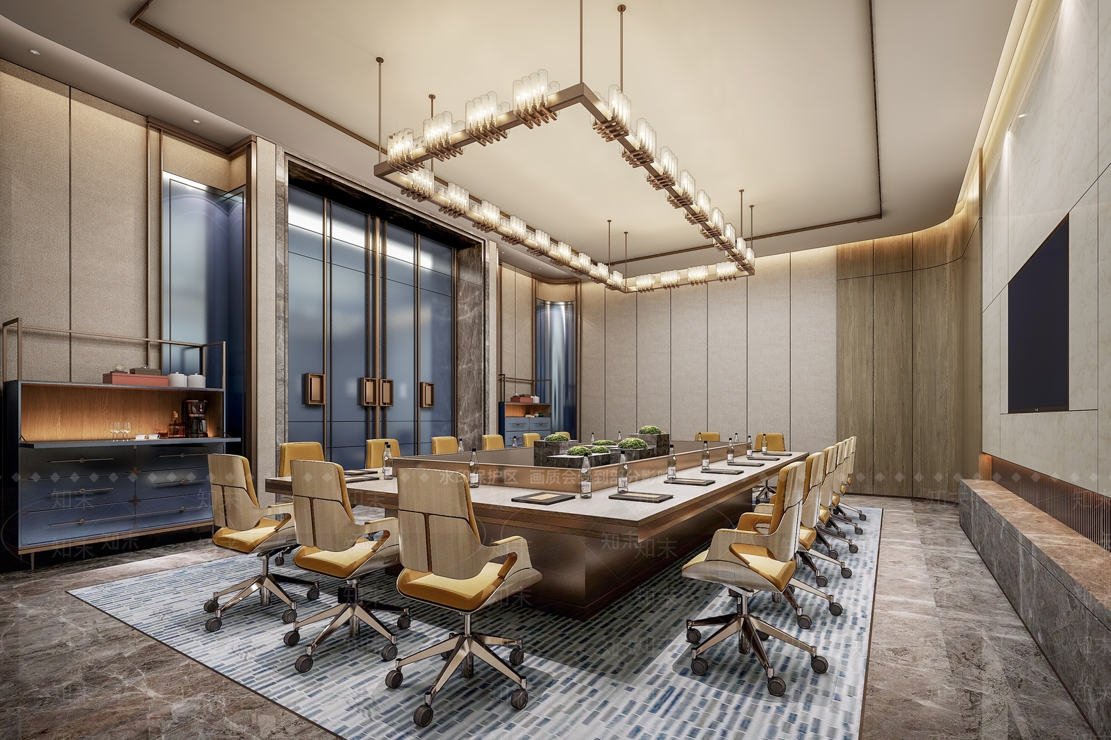 现代酒店会议室3D模型下载【ID:1117861725】