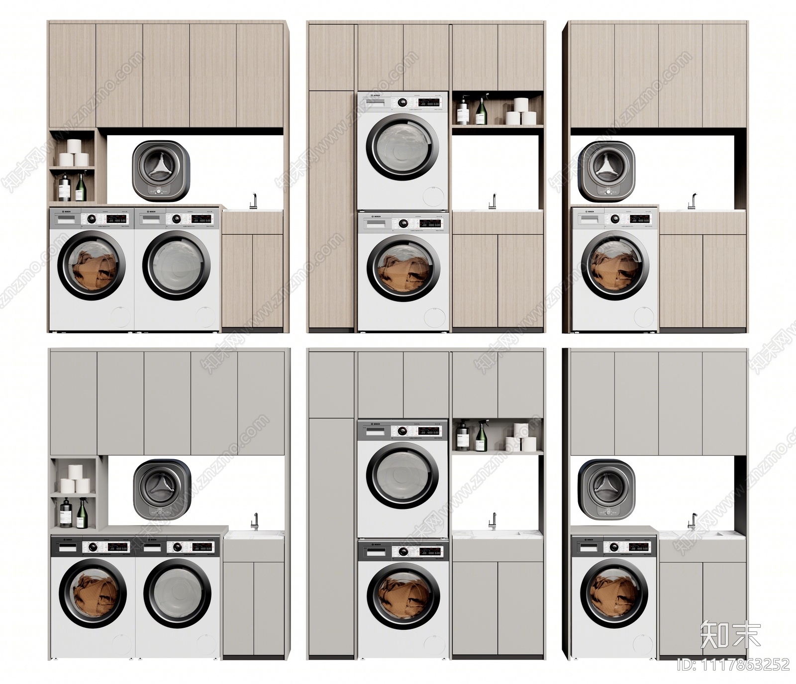 现代洗衣机柜3D模型下载【ID:1117863252】