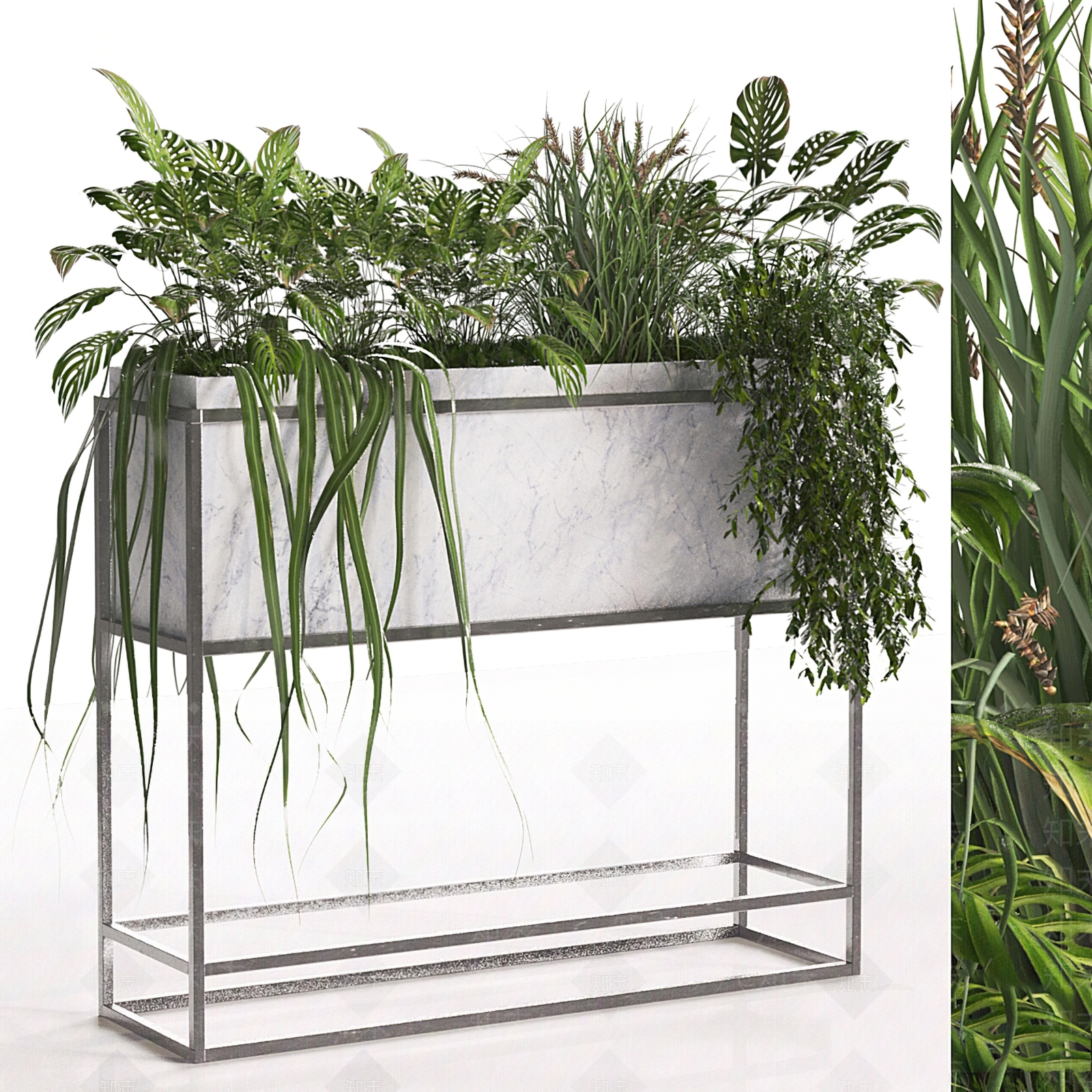 植物堆组合3D模型下载【ID:1117871187】