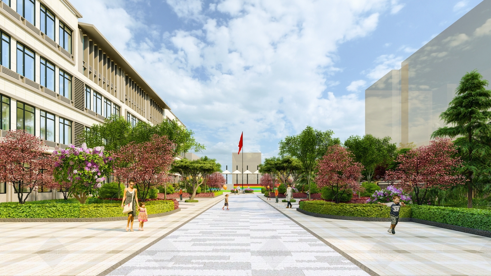 现代学校SU模型下载【ID:1117874592】