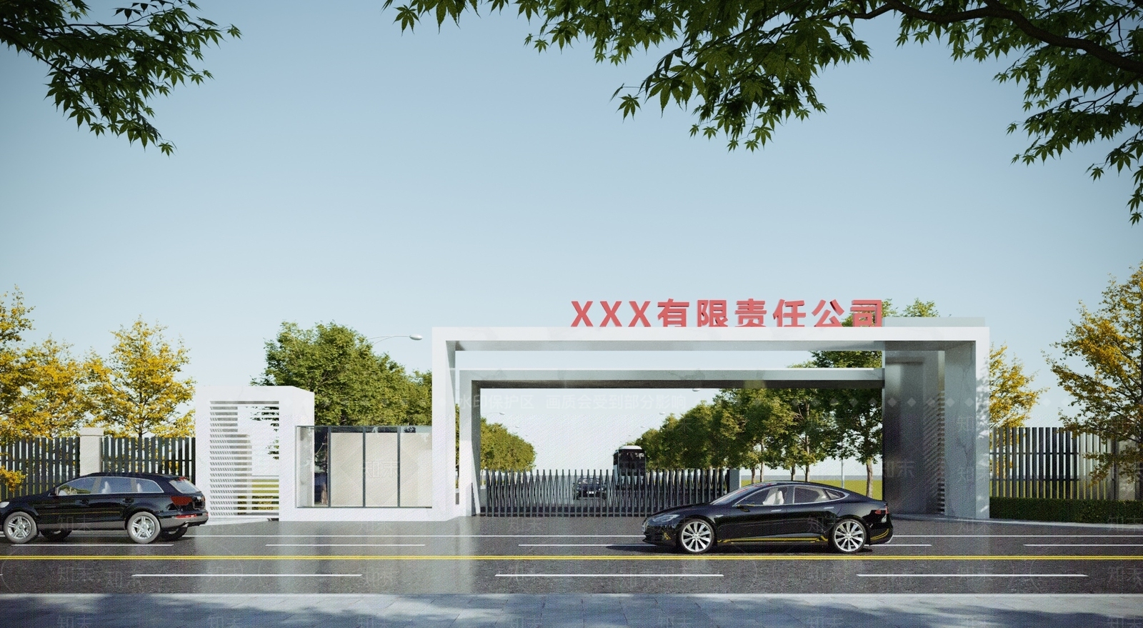 现代入口大门3D模型下载【ID:1117885165】