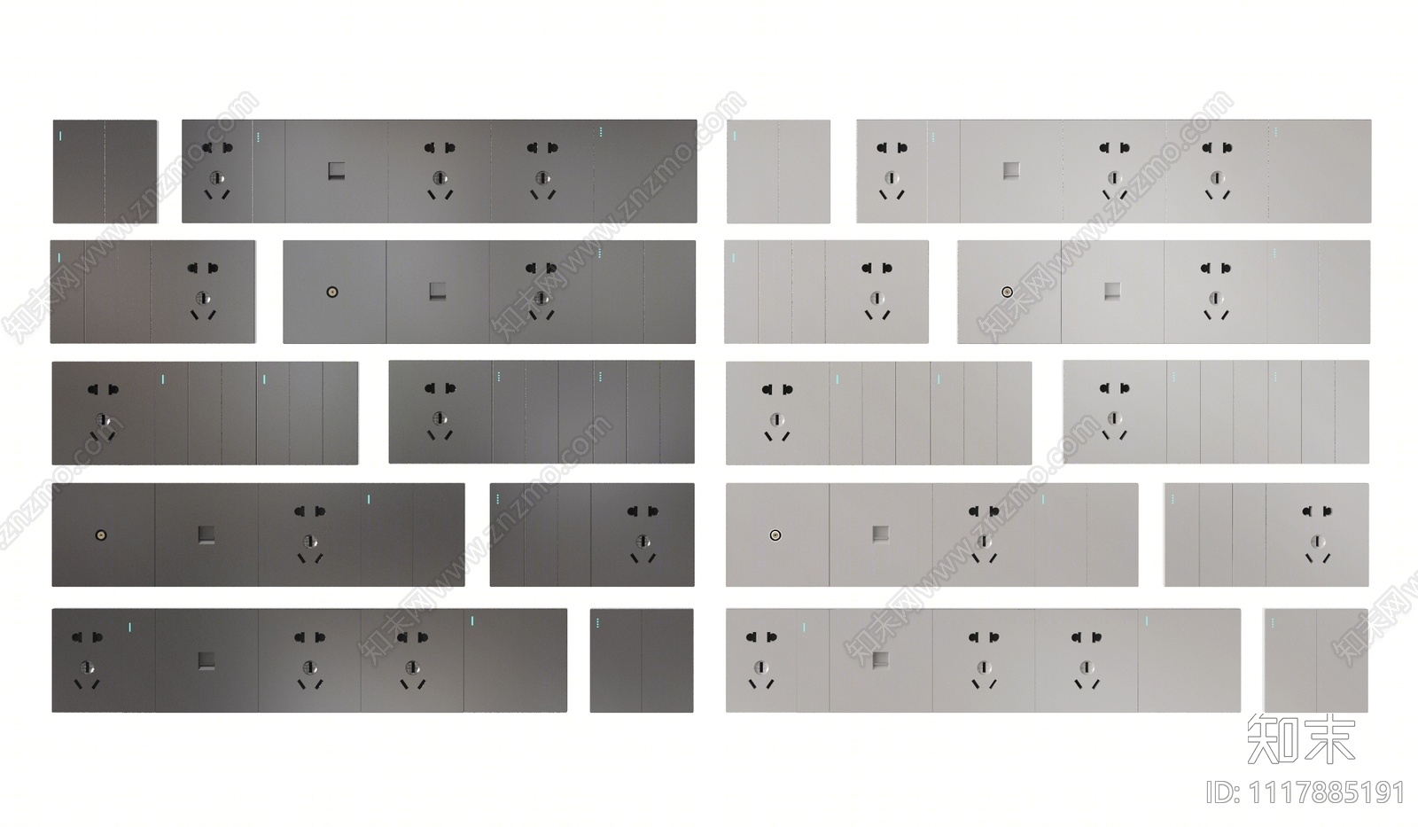 开关插座3D模型下载【ID:1117885191】
