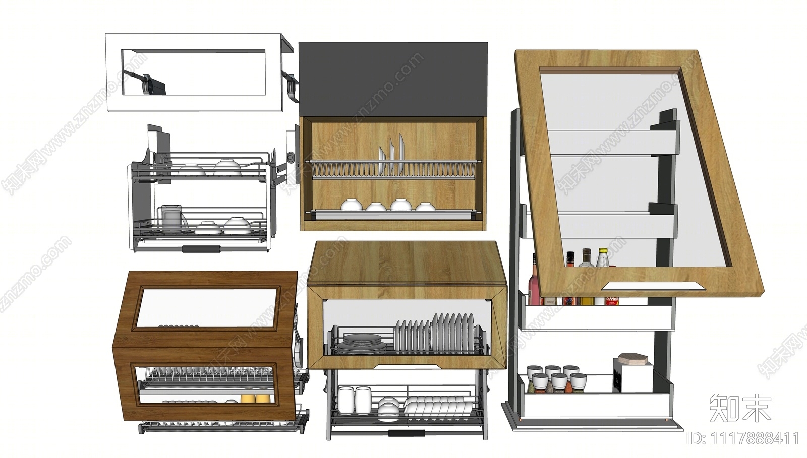 现代橱柜SU模型下载【ID:1117888411】