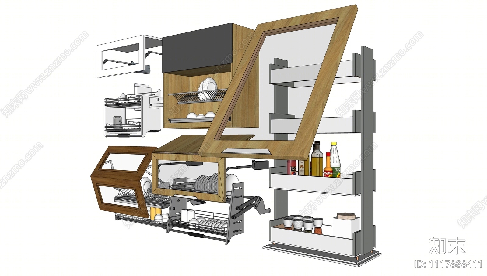 现代橱柜SU模型下载【ID:1117888411】