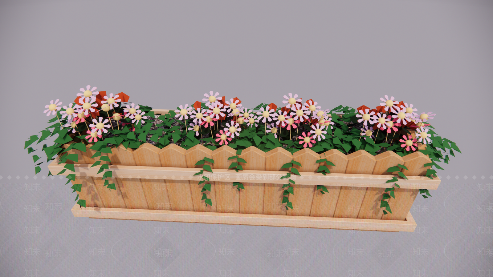 原木栅栏花箱SU模型下载【ID:1117889092】