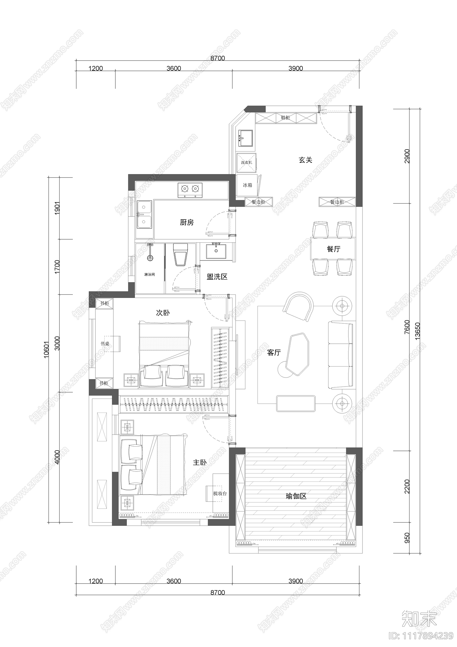 家装室内设计改造方案施工图cad施工图下载【ID:1117894239】