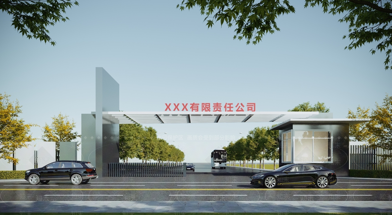 现代入口大门3D模型下载【ID:1117898428】