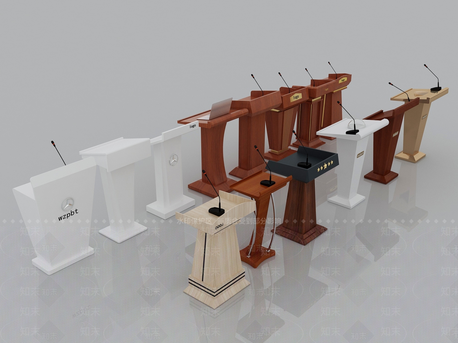 现代演讲台SU模型下载【ID:1117916774】