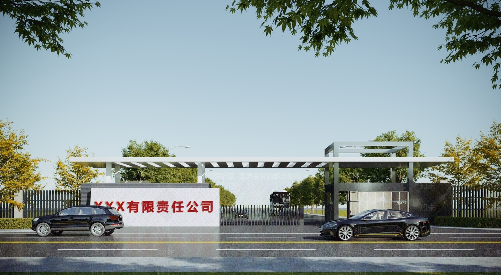 现代入口大门3D模型下载【ID:1117902609】