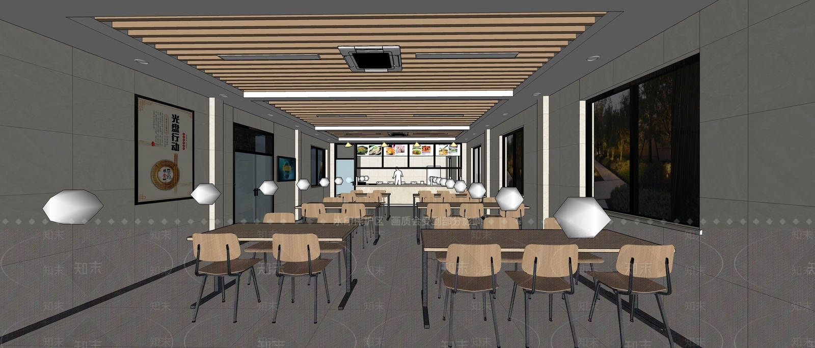 现代快餐店SU模型下载【ID:1117911896】
