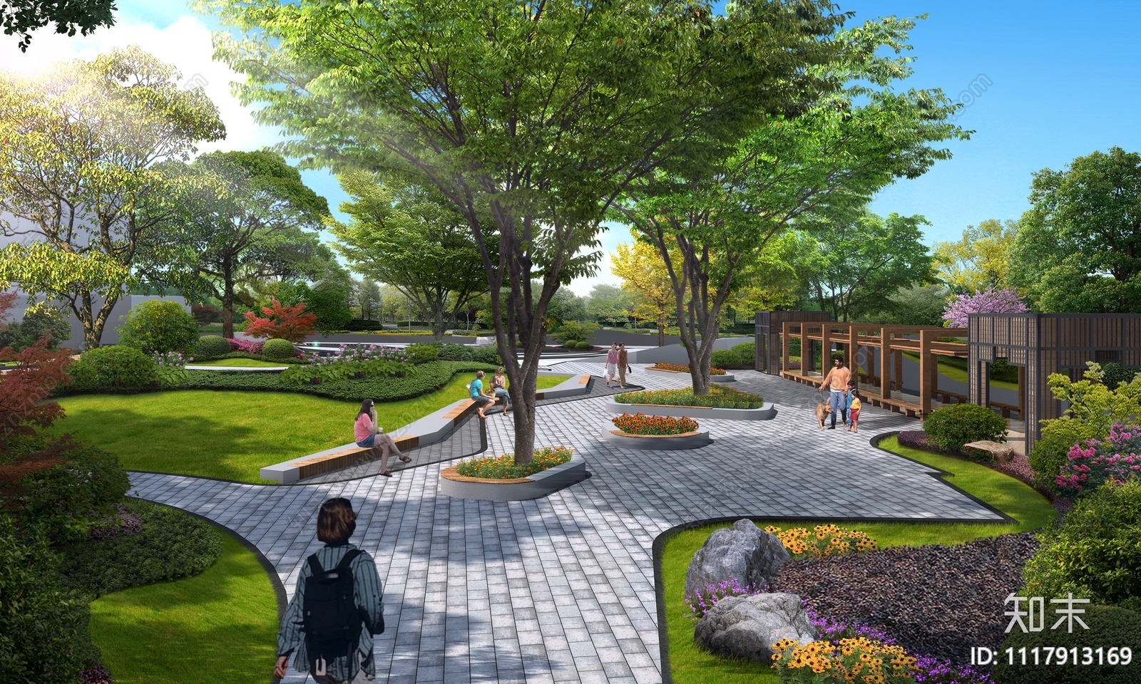 现代简约公园景观设计施工图施工图下载【ID:1117913169】