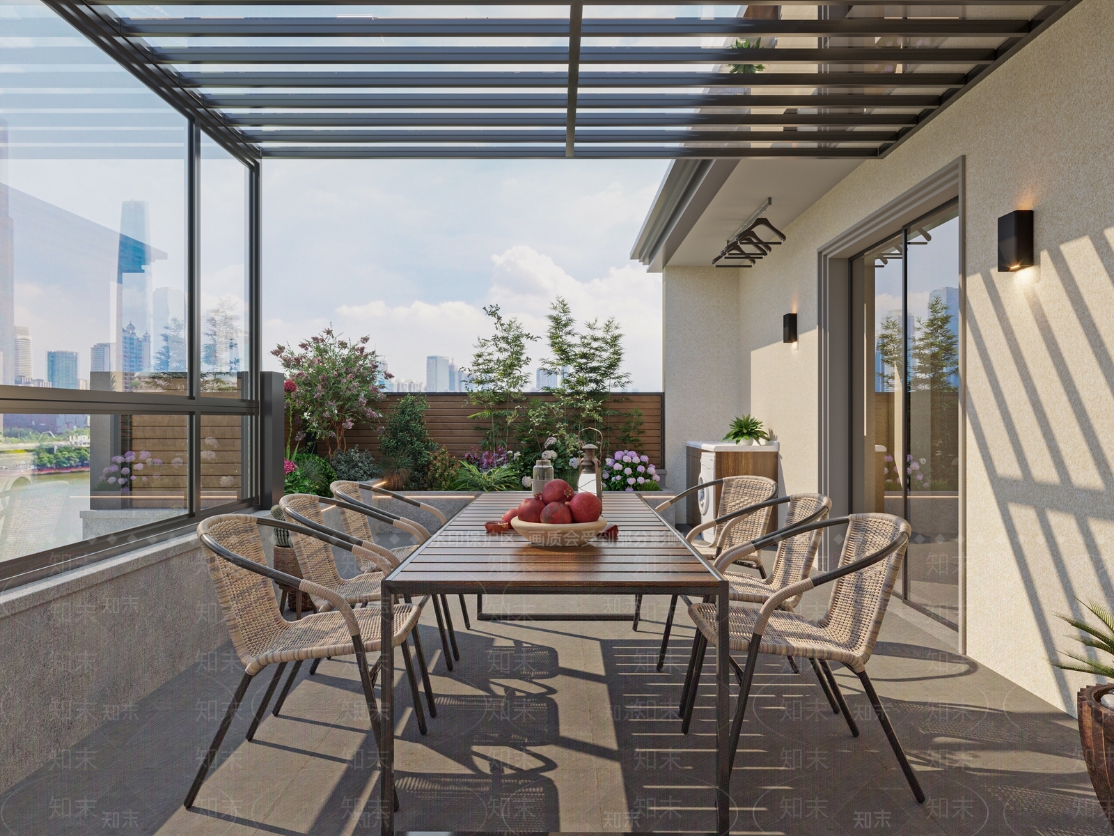 现代露台花园3D模型下载【ID:1117916623】