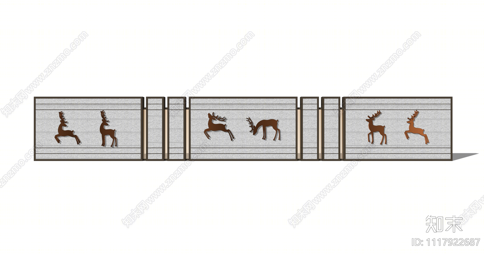 现代浮雕围墙景墙SU模型下载【ID:1117922687】