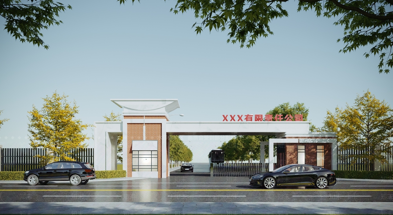 现代入口大门3D模型下载【ID:1117947570】