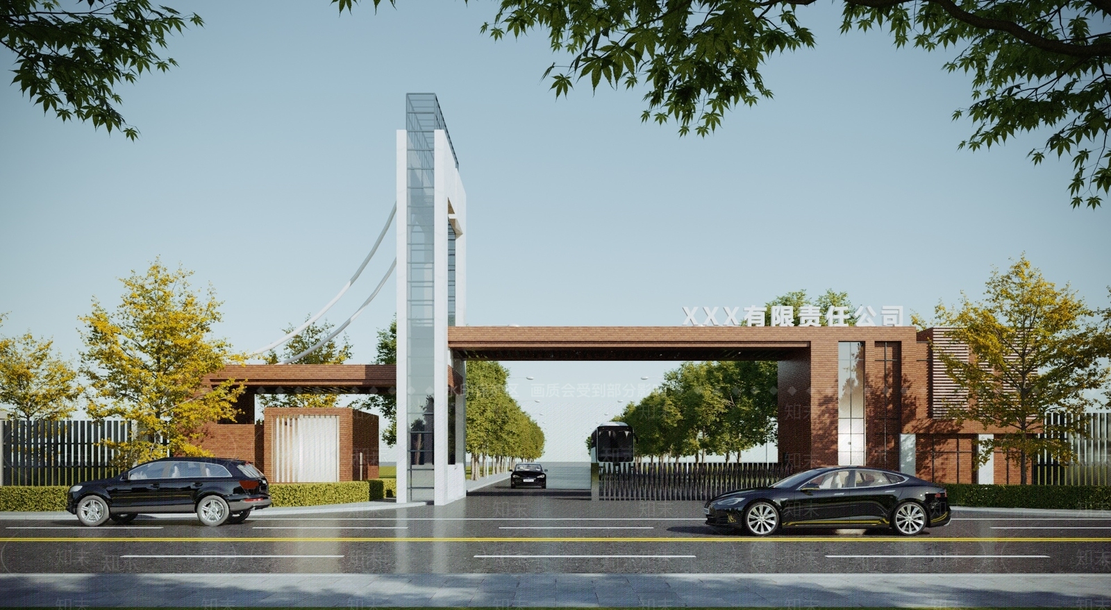 现代入口大门3D模型下载【ID:1117948341】