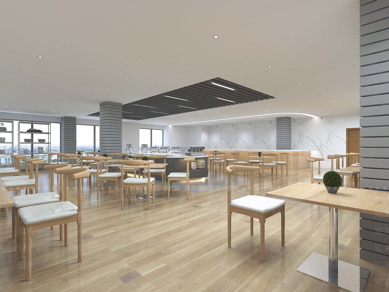 现代饭堂3D模型下载【ID:1117949146】