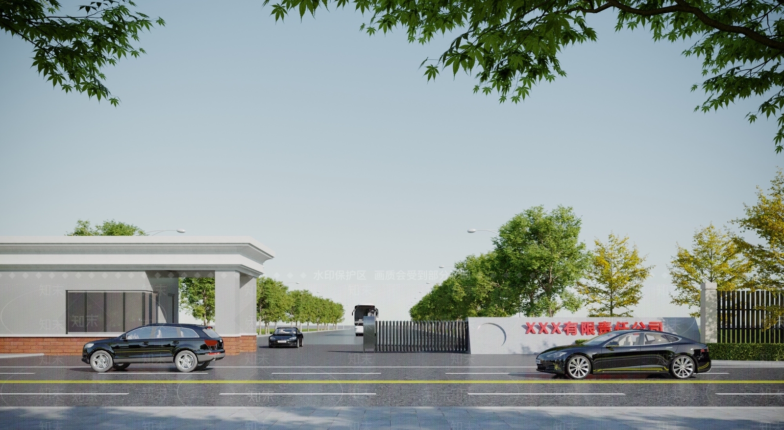 现代入口大门3D模型下载【ID:1117951193】