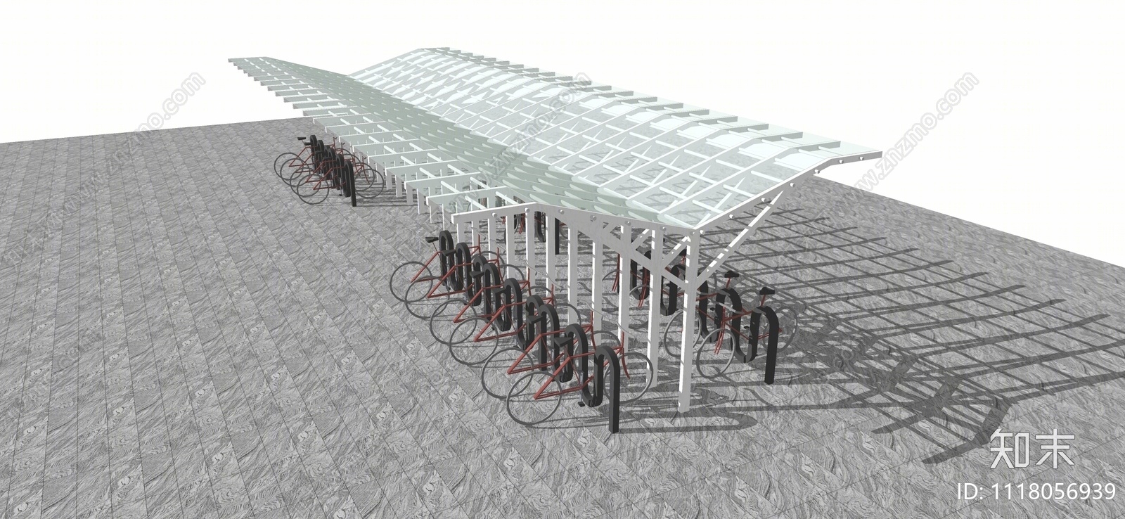 现代停车棚SU模型下载【ID:1118056939】
