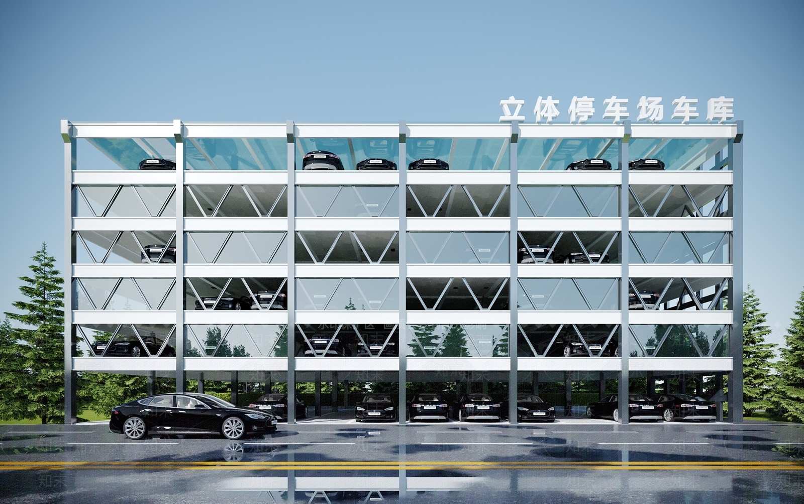 现代立体车库3D模型下载【ID:1117955215】
