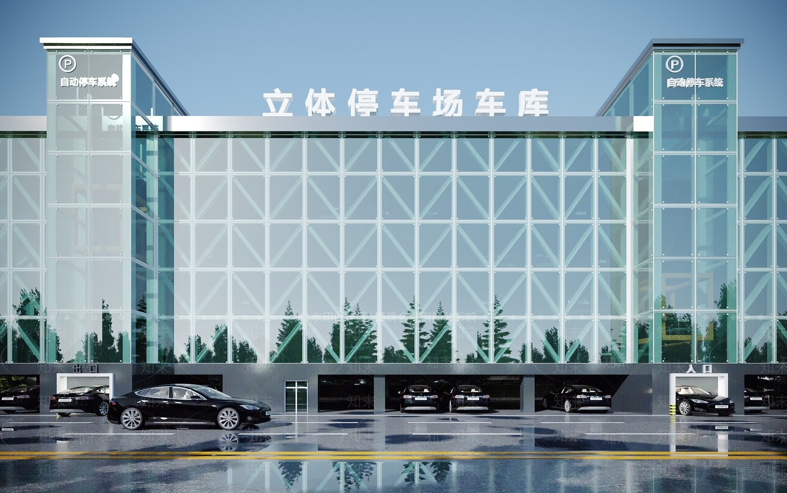 现代立体车库3D模型下载【ID:1117955777】
