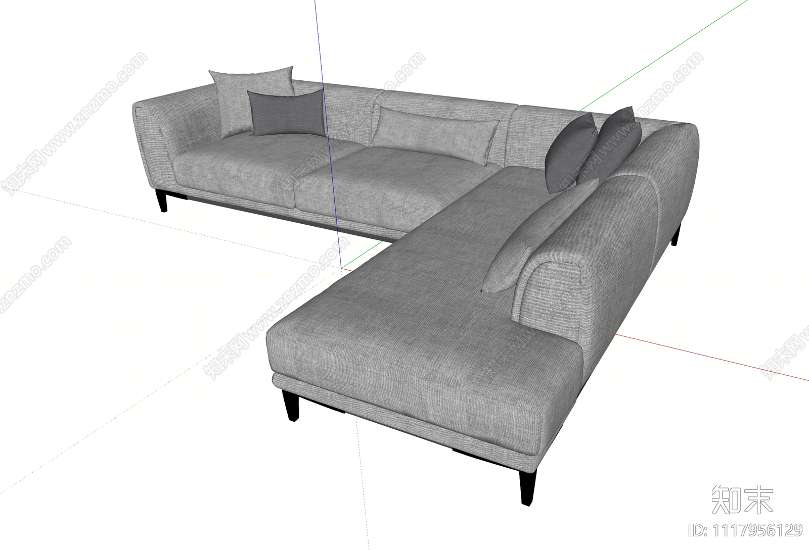 现代转角沙发SU模型下载【ID:1117956129】