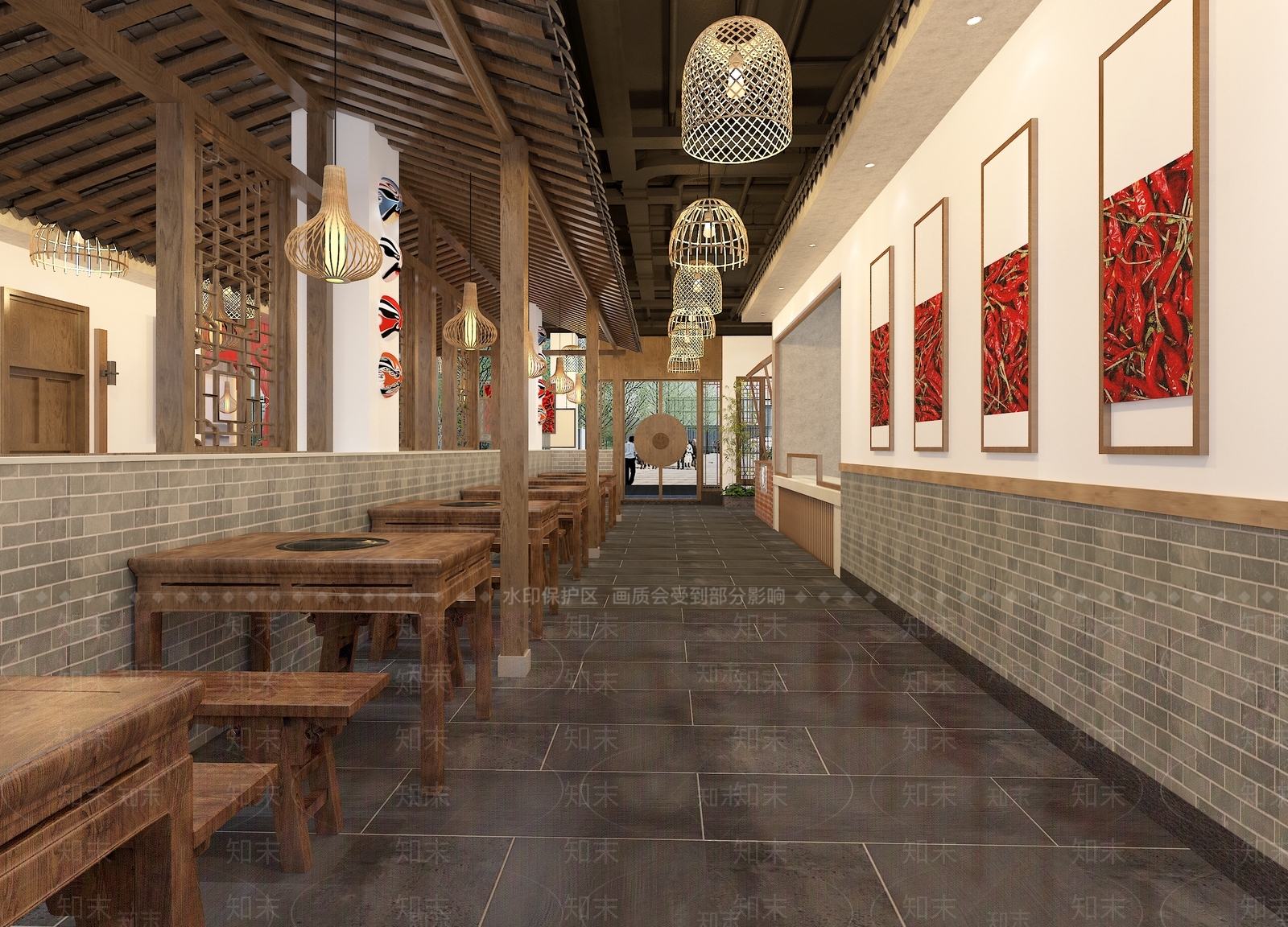 中式火锅店3D模型下载【ID:1117966348】