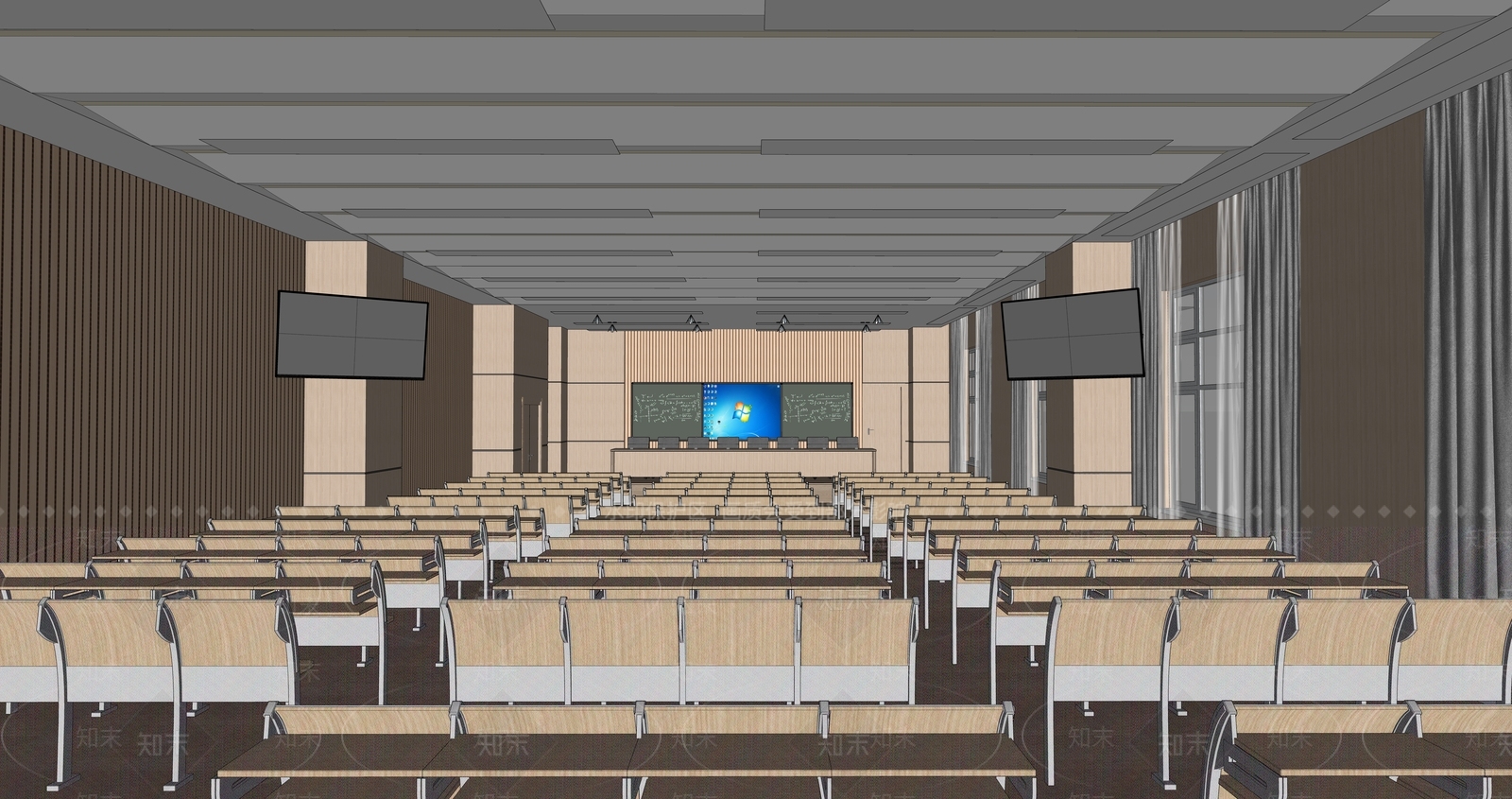 现代风格报告厅SU模型下载【ID:1117967141】