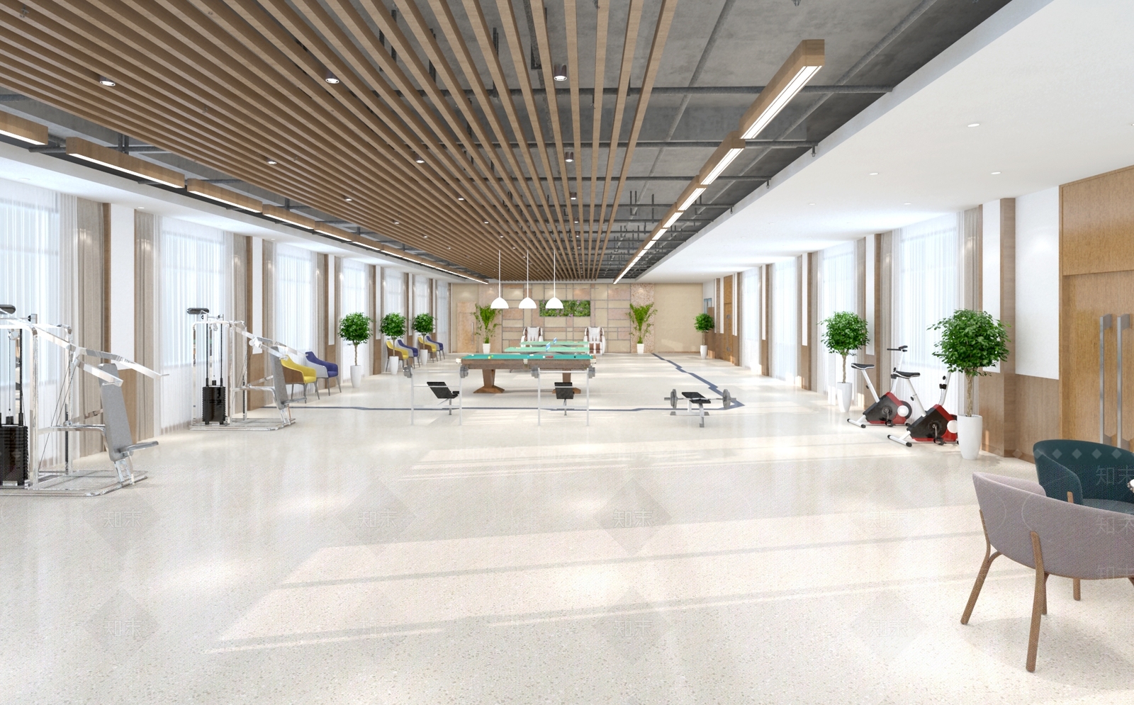 现代职工活动中心3D模型下载【ID:1117967337】