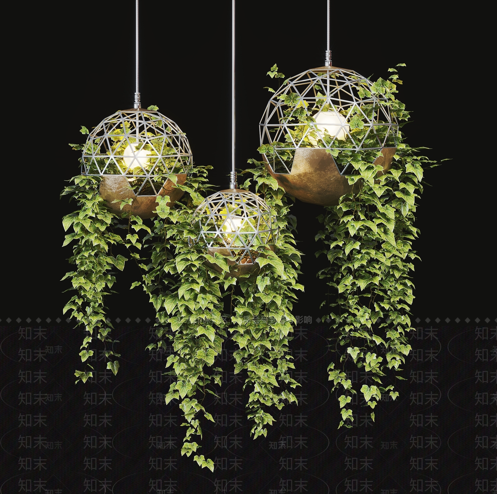 北欧植物装饰灯3D模型下载【ID:1117967429】