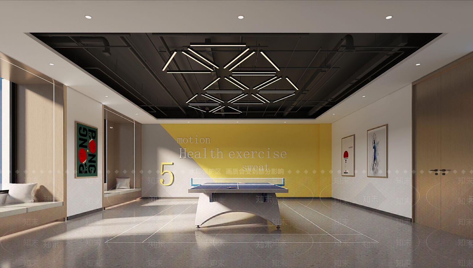 现代乒乓球馆3D模型下载【ID:1117968749】