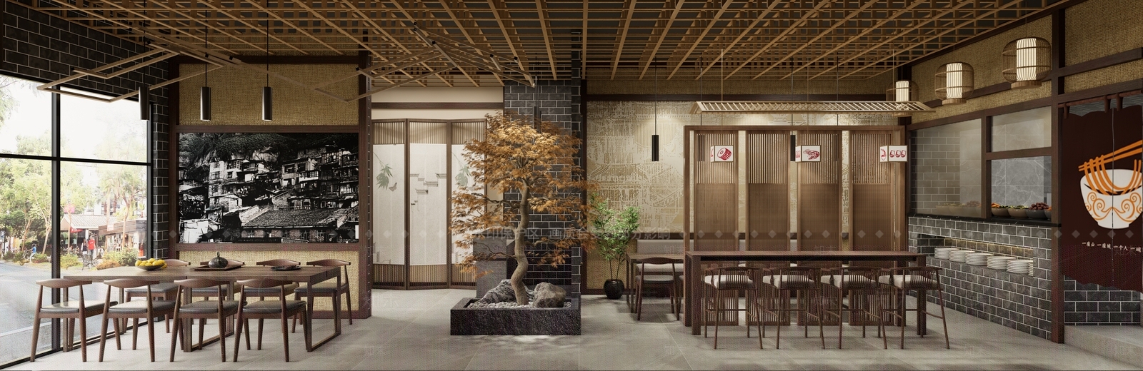 中式面店重庆小面SU模型下载【ID:1118233510】