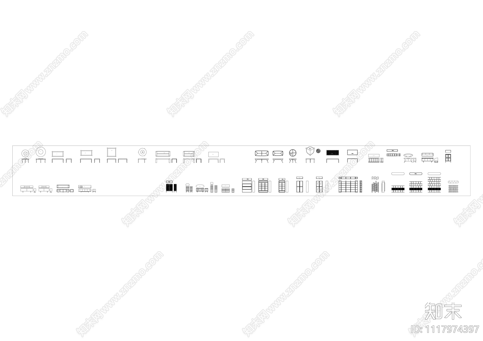 传世家具图库施工图cad施工图下载【ID:1117974397】