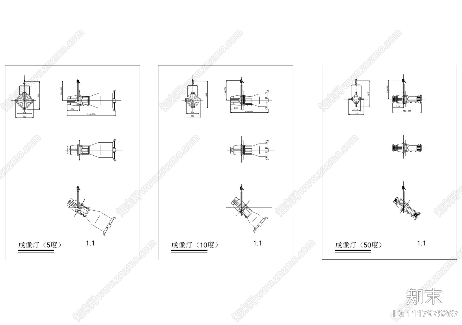 舞台灯具详图CAD施工图施工图下载【ID:1117978267】