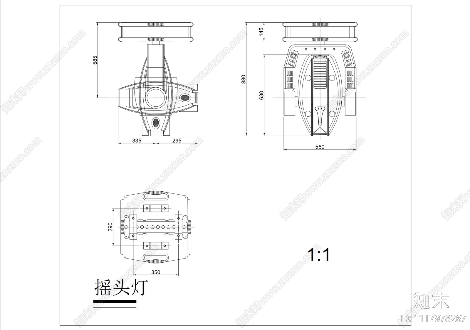 舞台灯具详图CAD施工图施工图下载【ID:1117978267】