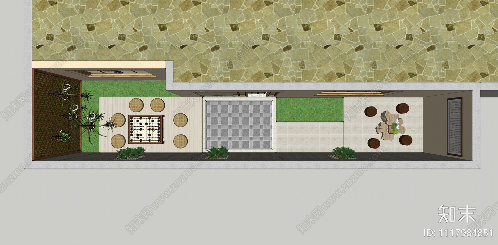 现代室内别墅阳台SU模型下载【ID:1117984851】