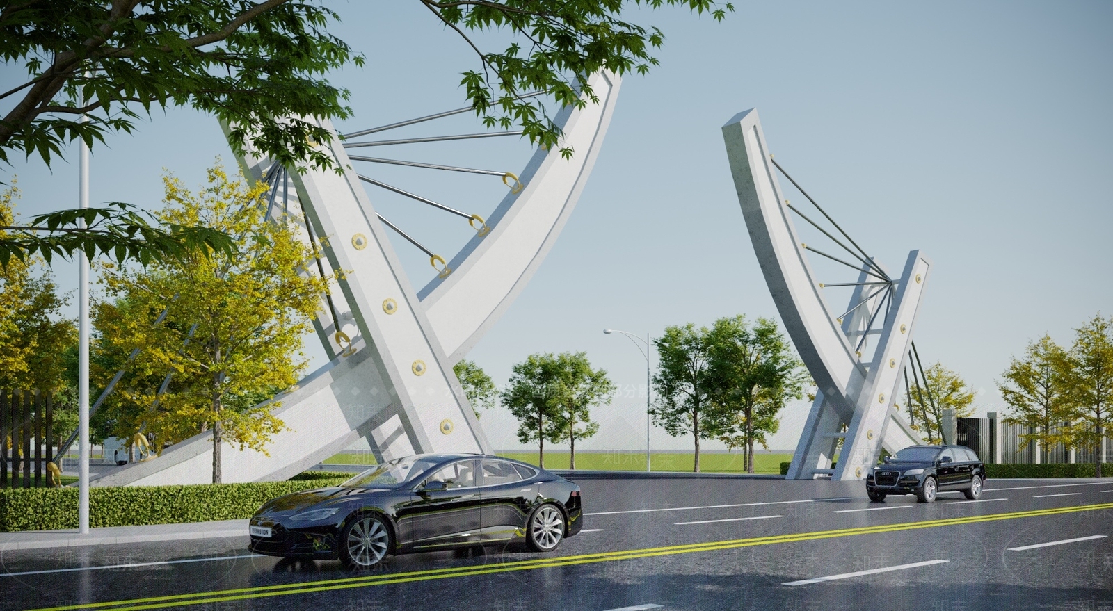 现代公园大门3D模型下载【ID:1117987817】