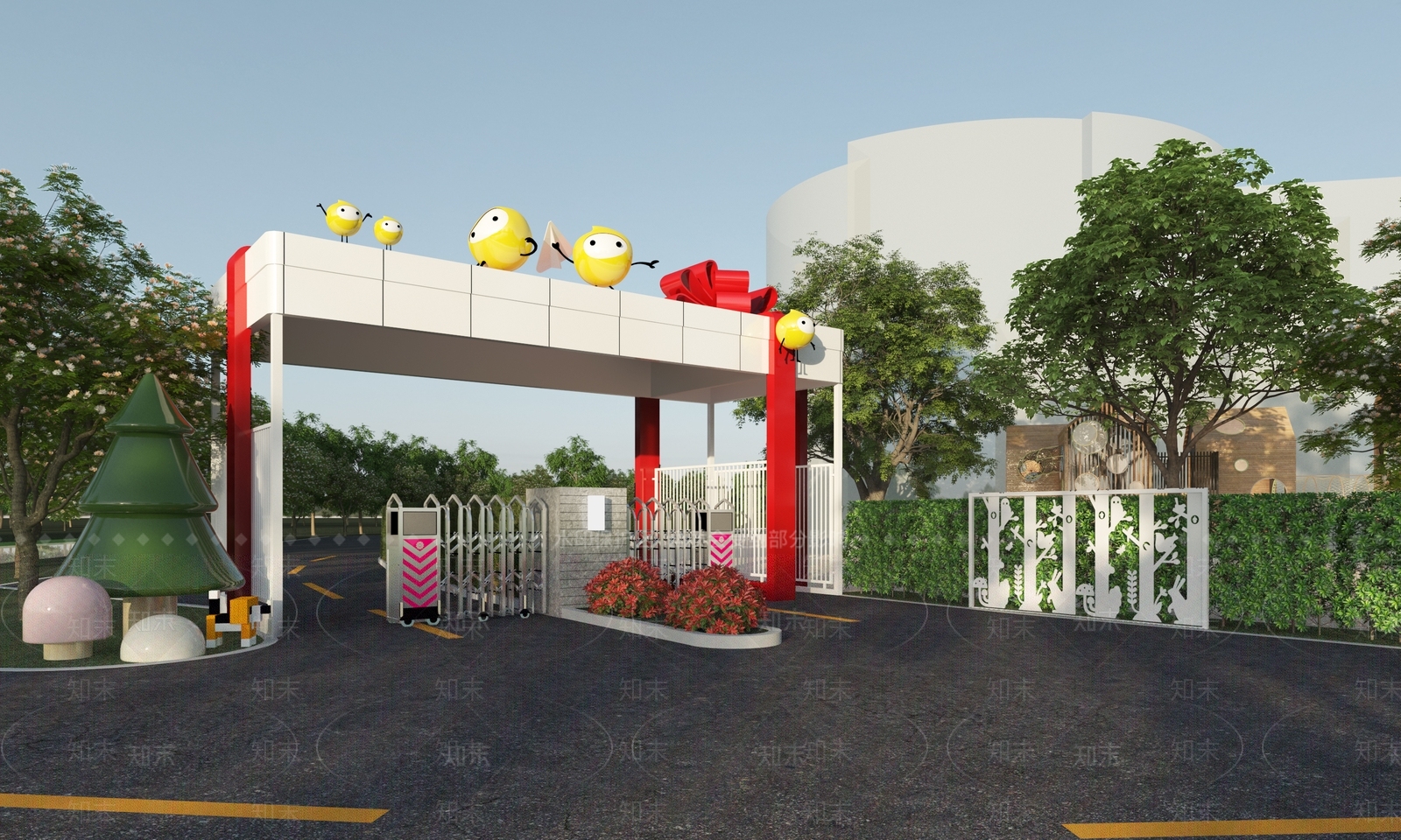 现代幼儿园大门3D模型下载【ID:1117997819】