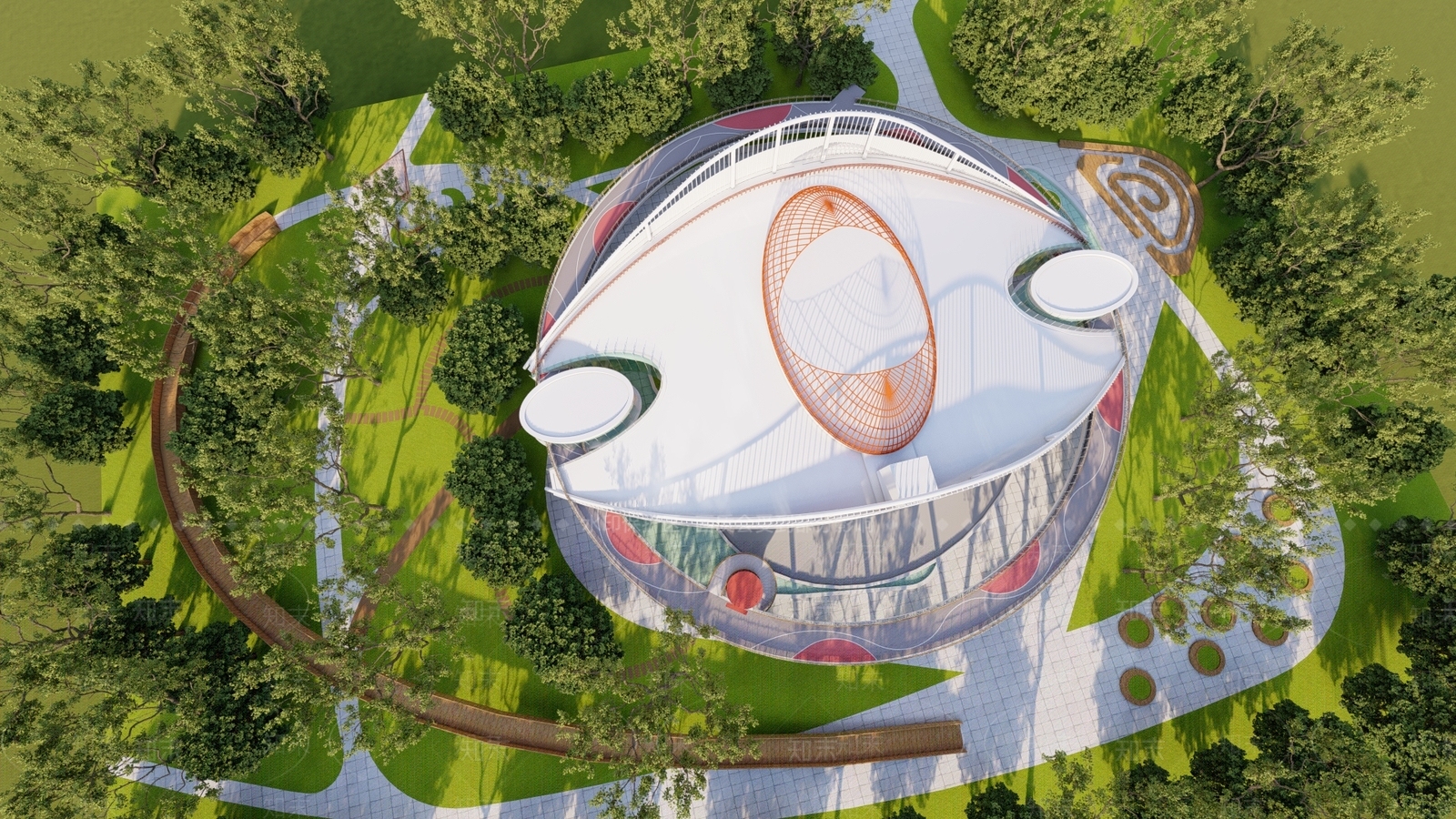 现代公园景观SU模型下载【ID:1118061312】