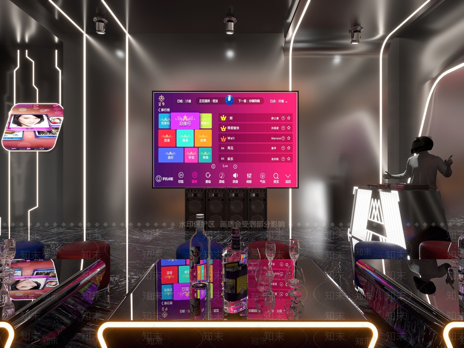 现代科技风KTV包厢3D模型下载【ID:1118225307】
