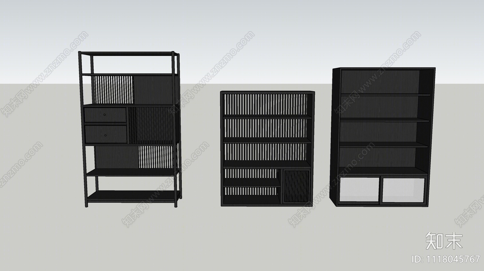 新中式储物柜SU模型下载【ID:1118045767】