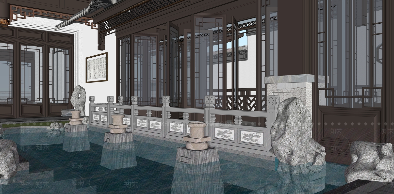 中式四合院SU模型下载【ID:1118050246】