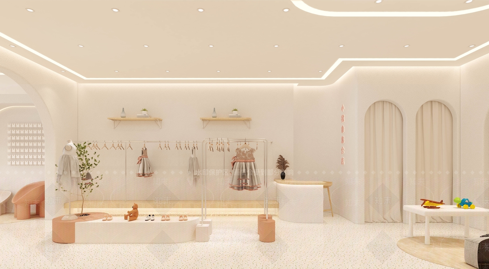 现代儿童服装店3D模型下载【ID:1118103824】