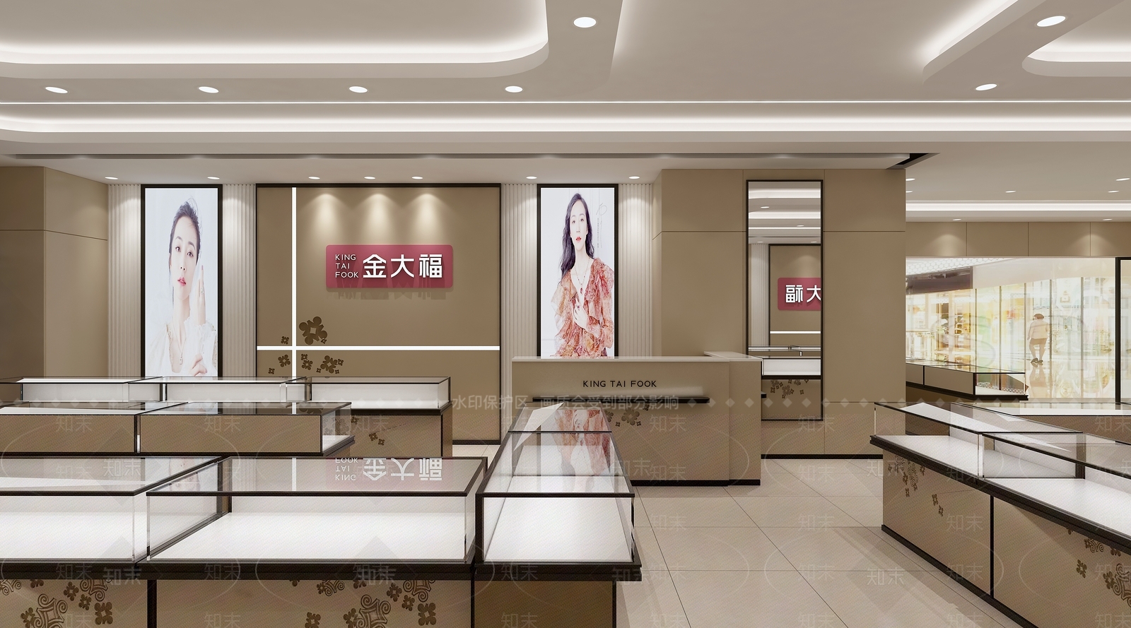 现代商场金大福珠宝店3D模型下载【ID:1118052175】_知末3d模型网