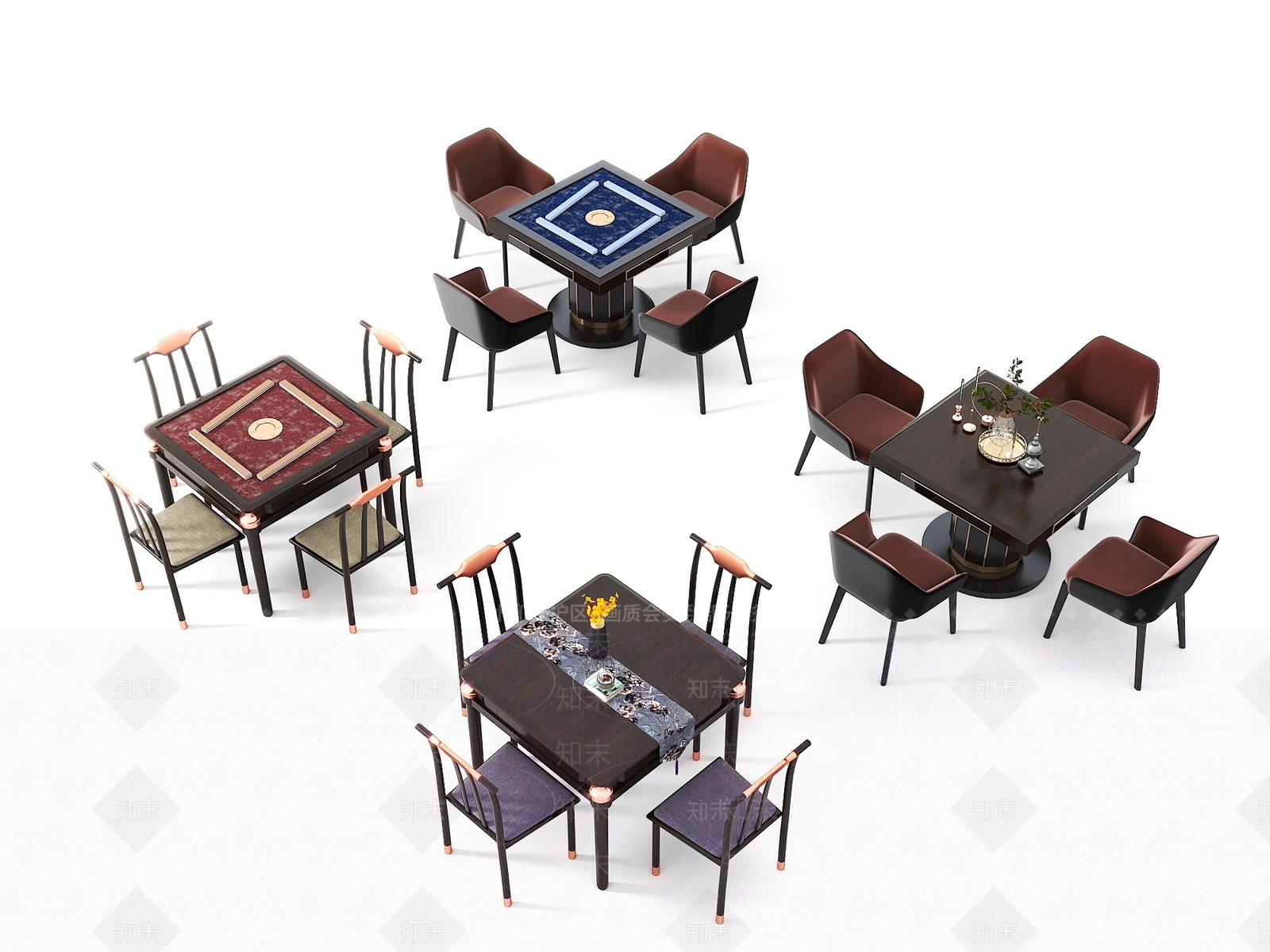 新中式麻将台3D模型下载【ID:1118060660】